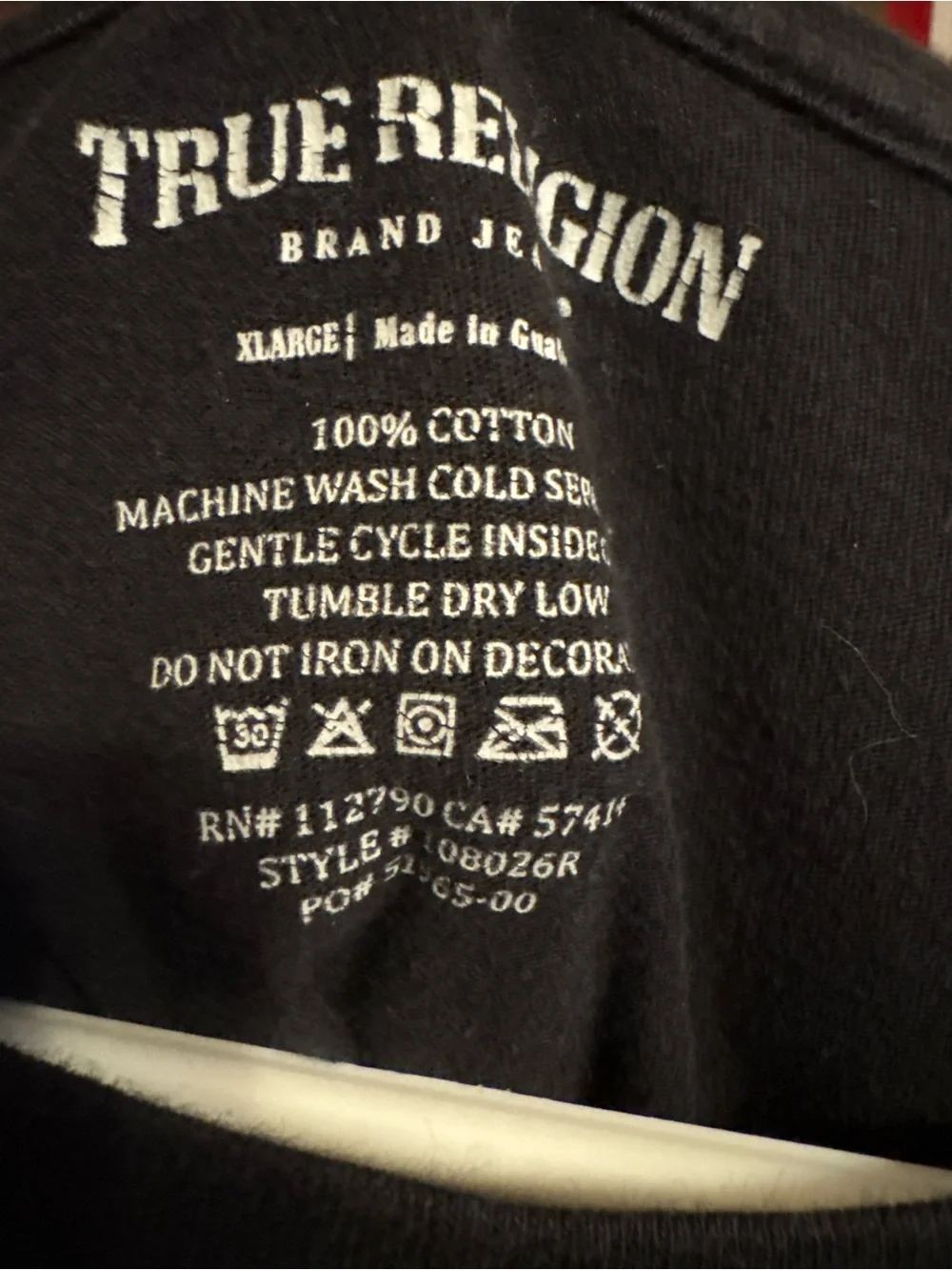 True Religion Black Tee with Pastel White Logo